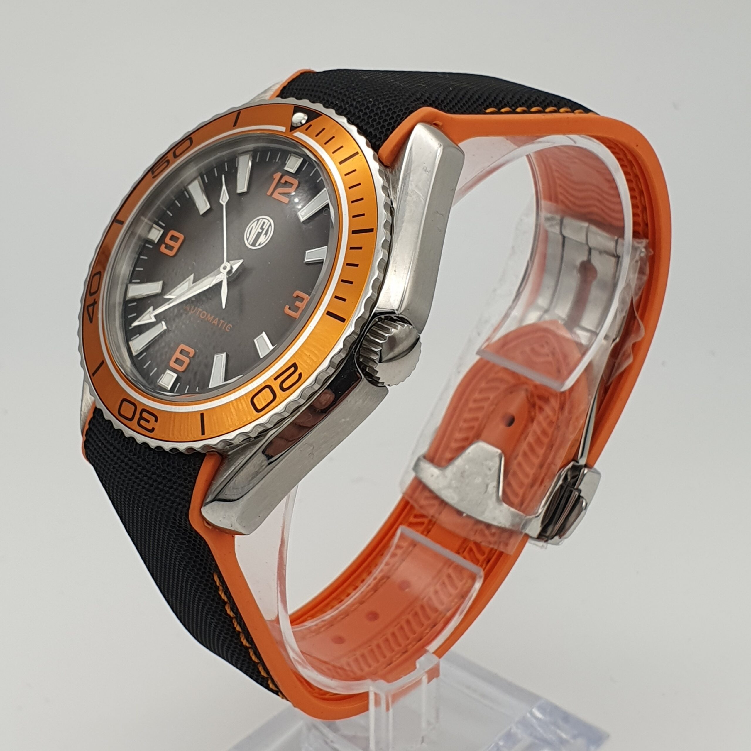 Seiko Mod Sea Master Ocean Orange Planet Watch NH35